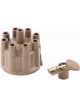 Accel Cap and Rotor Kit Socket Style Brass Terminals Clamp Down Tan Non-