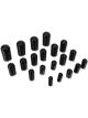 Moroso Vacuum Line Caps Assortment Plastic Black Set of 20