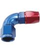 Aeroflow 570 One-Piece Full Flow 90 Degree Hose End -10AN Blue/Red