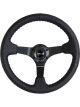 NRG Reinforced Steering Wheel 350mm / 3in. Deep Bk Leather w/Bk BB…