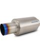 Vibrant Titanium Muffler with Straight Cut Burnt Tip 4in Inlet 4in Outlet