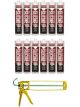 Soudal All Purpose Silicone Sealant Translucent Clear 300ml 12 Pack + Gun Kit