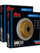 2 x DBA Cross-Drilled Slotted Disc Brake Rotor Gold 250.5mm DBA534X