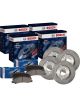 Bosch Front & Rear Disc Brake Rotors + Brake Pads