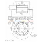 Bremtec Euro-Line Disc Brake Rotor (Pair) 289.8mm