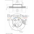 Bremtec Euro-Line High Grade Disc Brake Rotor (Pair) 295.2mm
