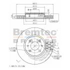 Bremtec Euro-Line Disc Brake Rotor (Pair) 257.2mm