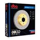 DBA Cross-Drilled Slotted Disc Brake Rotor (Single) Gold 297mm