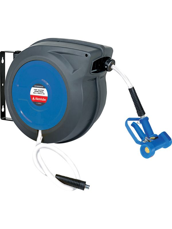 Buy Alemlube EL Series Hot Water Hose Reel with Washdown Gun HR30090C ...