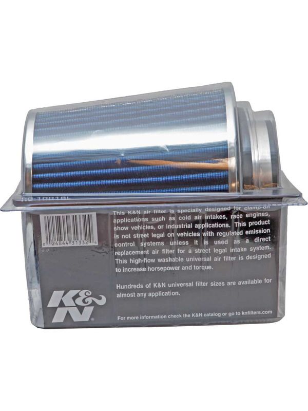 K&N RG-1001BL Universal Clamp-On Air Filter