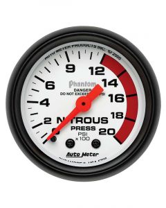 Auto Meter Gauge Phantom Nitrous Pressure 0-2k PSI 2 1/16" Analog Mechani…