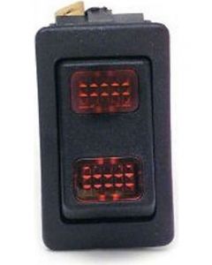 Painless Wiring Rocker Switch On / Off 12V Red Lighted Plastic Black