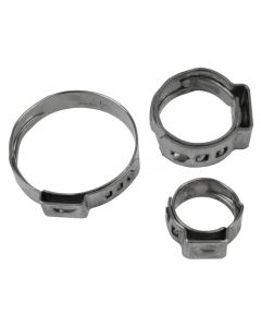 Proflow Crimp Hose Clamp, Stainless Steel 16-18mm Qty 10