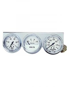 Auto Meter Gauge Console OILP/WTMP/Volt 2-5/8",100PSI/280 °F/16V Wht Dial
