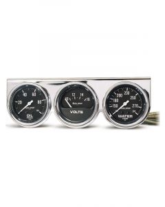 Auto Meter Gauge Console OILP/WTMP/Volt 2-5/8",100PSI/280 °F/16V Blk Dial