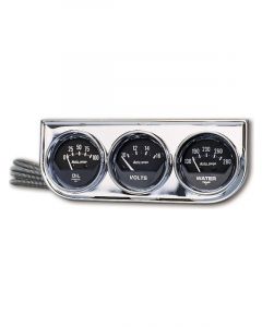 Auto Meter Gauge Console OILP/WTMP/Volt 2-1/16",100PSI/280 °F/16V Blk Dial