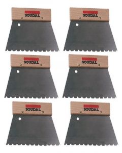 6 x Soudal Large Notched Trowel Adhesive Spreader No.11 5mm