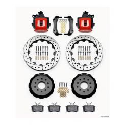 Wilwood Disc Brakes Rear Drilled Slotted Rotors Red 1-Piston Cal