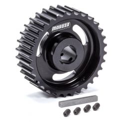 Moroso Oil Pump Pulley HTD 32-Tooth 5/8 in Shaft Aluminum Black Anodize