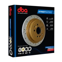 DBA Cross-Drilled Slotted Disc Brake Rotor (Single) Gold 300mm