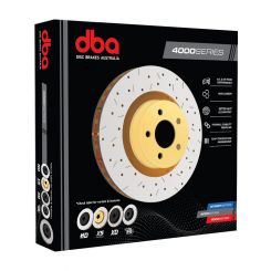 DBA 4000 Cross-Drilled Slotted Disc Brake Rotor (Single) Black 355mm