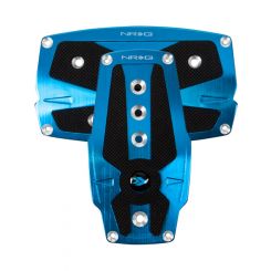 NRG Brushed Aluminum Sport Pedal A/T Blue w/Black Rubber Inserts
