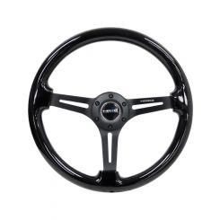 NRG Reinforced Steering Wheel 350mm / 3" Deep Blk Wood w/Blk Matt
