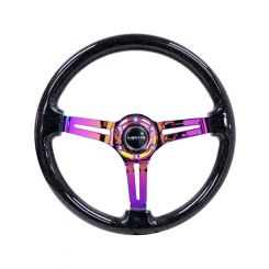 NRG Reinforced Steering Wheel 350mm / 3" Deep Blk Multi Color Fl