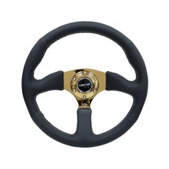 NRG Reinforced Steering Wheel 350mm / 2.5" Deep Leather Race Comfo
