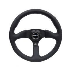 NRG Reinforced Steering Wheel 350mm / 2.5" Deep Blk Leather Comfor