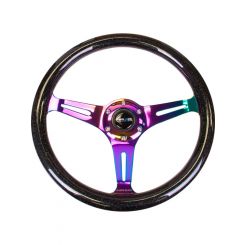 NRG Classic Wood Grain Steering Wheel 350mm Black Sparkle/Galaxy