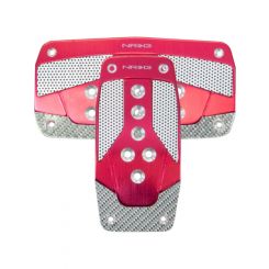 NRG Aluminum Sport Pedal A/T Red w/Silver Carbon