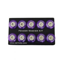 NRG Fender Washer Kit w/Rivets For Plastic Purple Set of 10