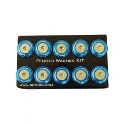 NRG Fender Washer Kit w/Rivets For Plastic Blue Set of 10