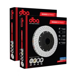 2 x DBA 5000 Cross-Drilled Slotted Disc Brake Rotor Black 390mm DBA52379BLKRXD DBA52379BLKLXD