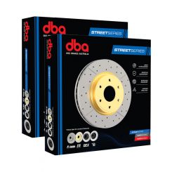 2 x DBA Cross-Drilled Slotted Disc Brake Rotor Gold 345mm DBA2723EX