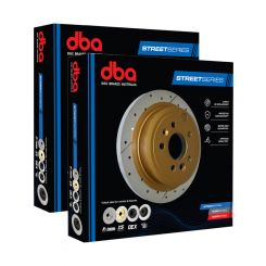 2 x DBA Cross-Drilled Slotted Disc Brake Rotor Gold 232mm DBA803X