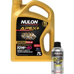 Nulon Apex+ 10W-40 Heavy Duty Diesel Engine Oil 7L + Engine Treatment 500ml