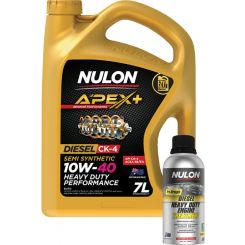 Nulon Apex+ 10W-40 Engine Oil 7L Semi + Diesel Engine Treatment 500ml