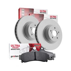 Protex Ultra Rear Disc Brake Rotors + Ceramic Brake Pads